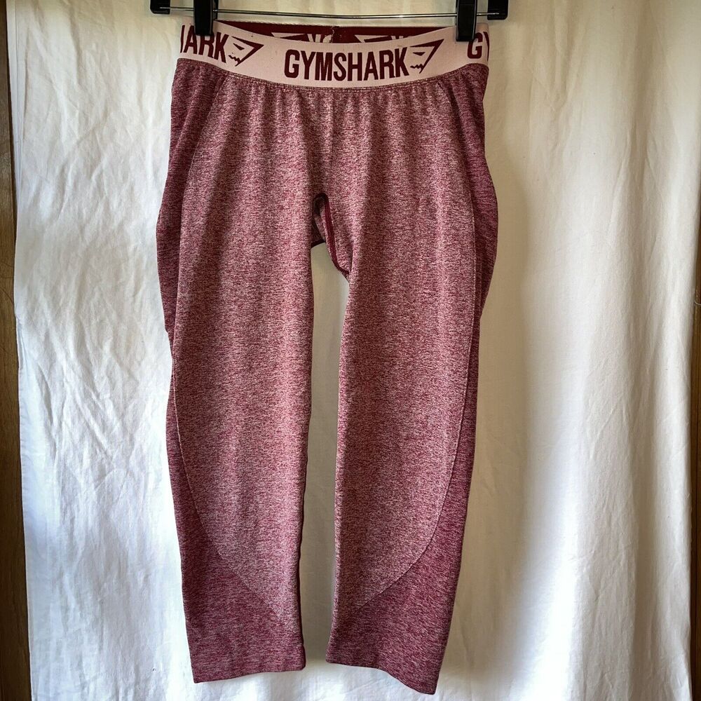 Gymshark Fit Cropped Seamless Leggings Maroon Womens size SMALL